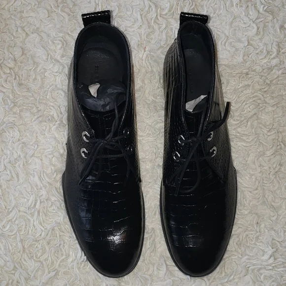 Rag & Bone Audrey Desert Boot Black Croco 10 nwt